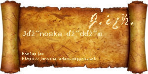 Jánoska Ádám névjegykártya