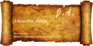 Jánoska Ádám névjegykártya